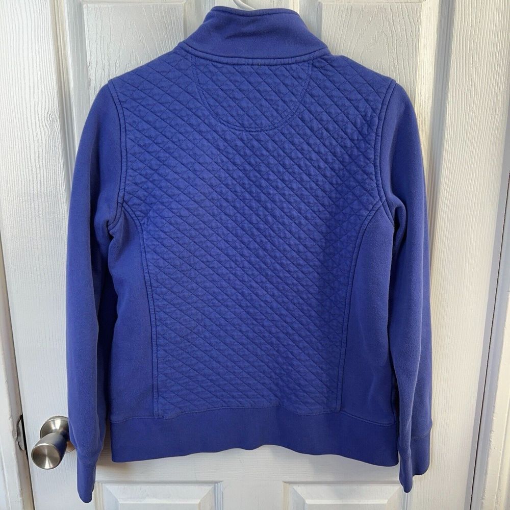 LL Bean Sweatshirt Womens XS Purple 1/4 Zip Pullover Quilted Kangaroo Pocket - Picture 4 of 10